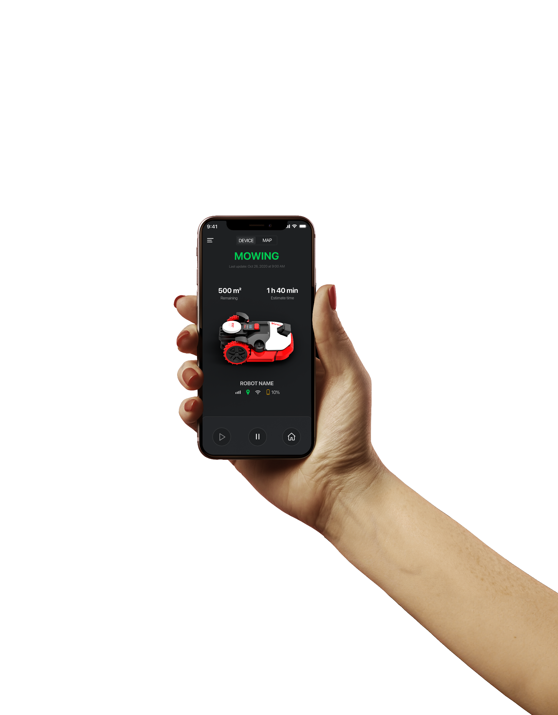 Kress app voor zones, planning en live status